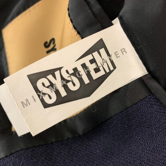 SYSTEM Size 38 Navy Solid Wool Blend Notch Lapel Coat - Picture 6 of 6